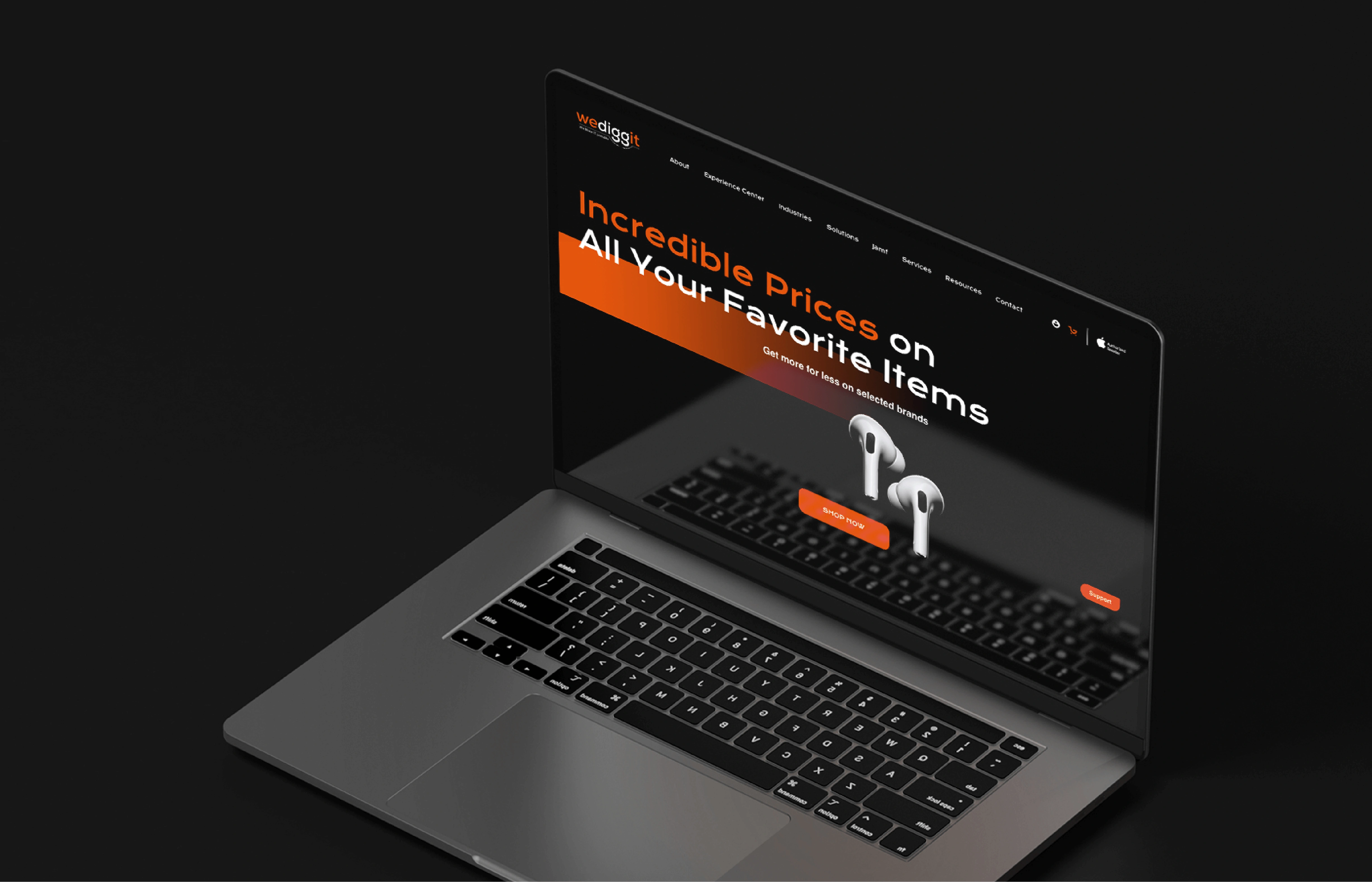 Desktop version of wediggit website.
