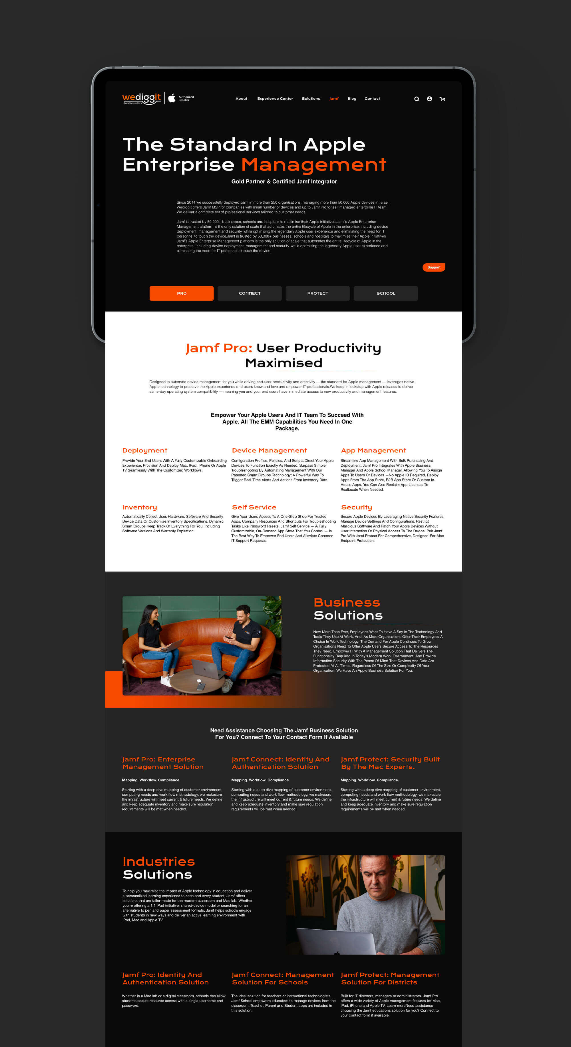 Desktop version of wediggit website.