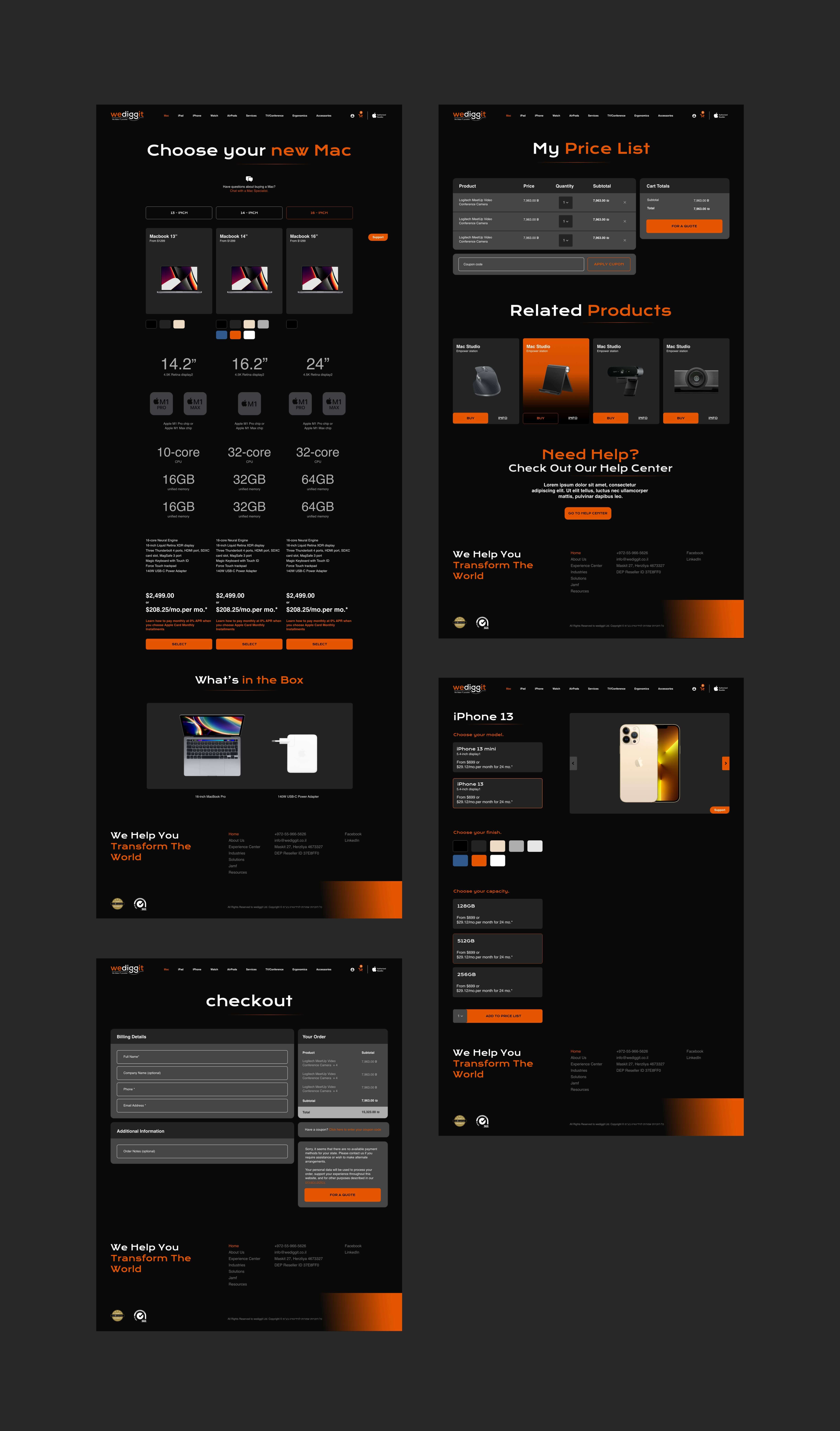 Desktop version of wediggit website.