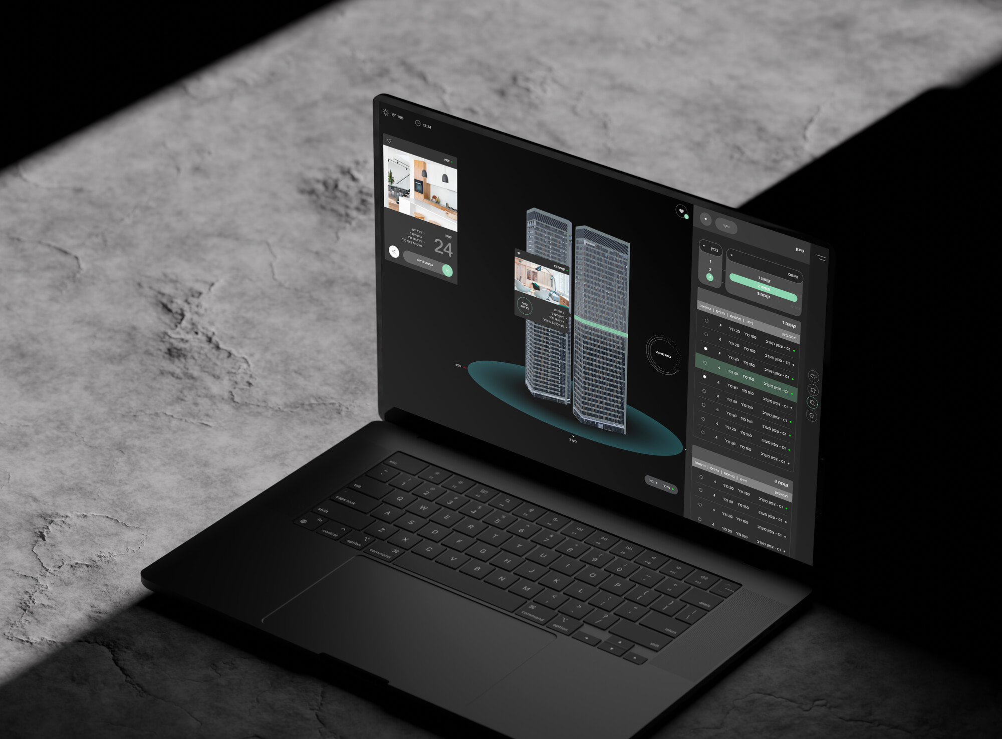 A laptop screen displaying the Olyo app.