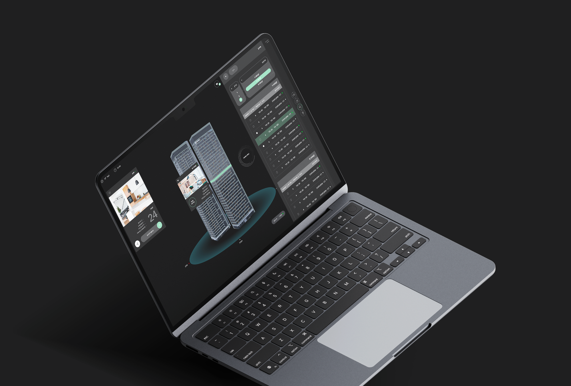 A laptop screen displaying the Olyo app.