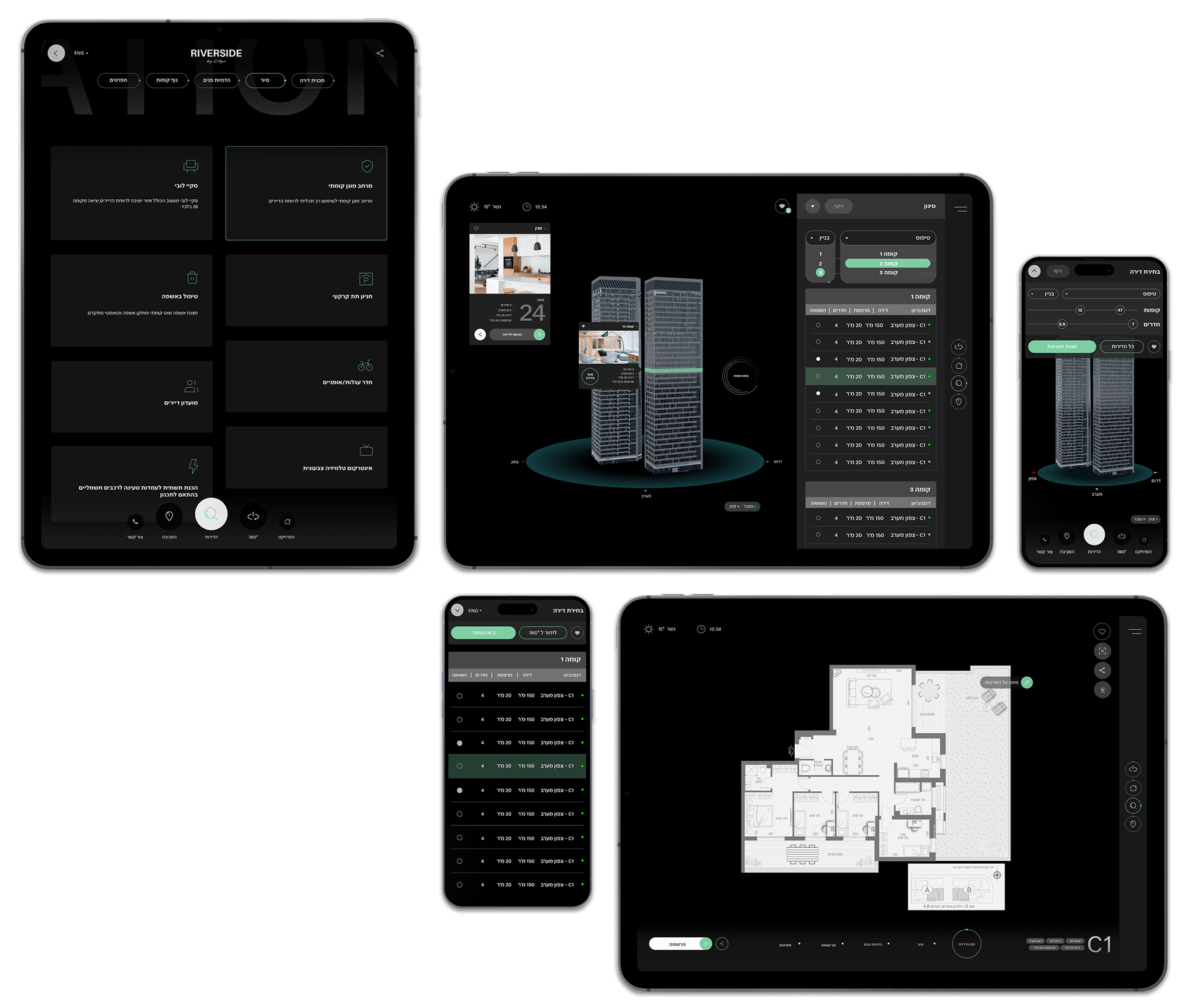 The Olyo app displayed on various screen sizes.